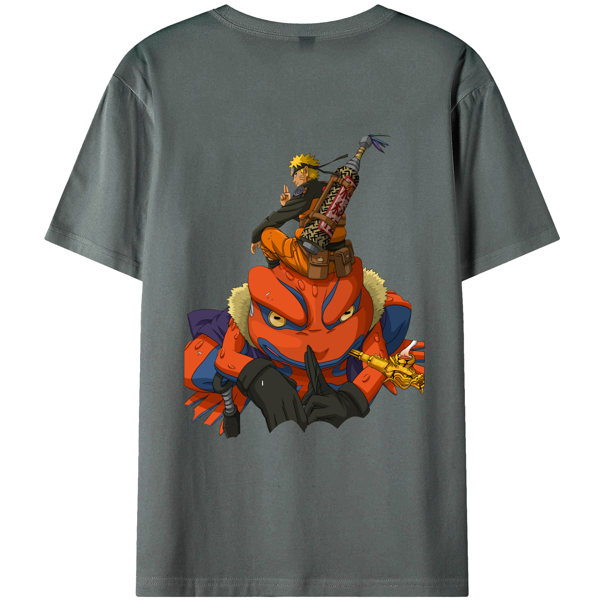 （画像用） NARUTO -ナルト- うずまき ナルト Uzumaki Naruto 綿100％ メンズ半袖Tシャツ（バックプリント） 通気性